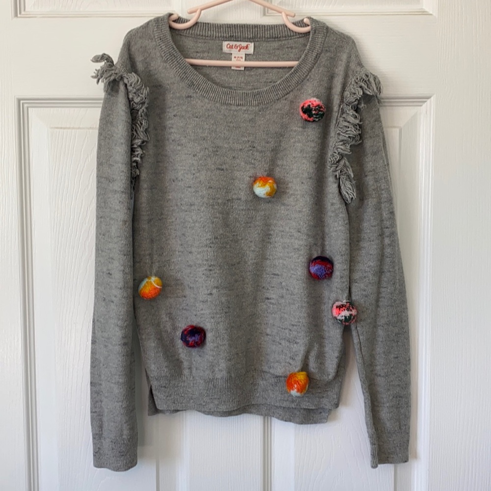 Cat & Jack Pom-Pom Sweater, Size M (7/8)